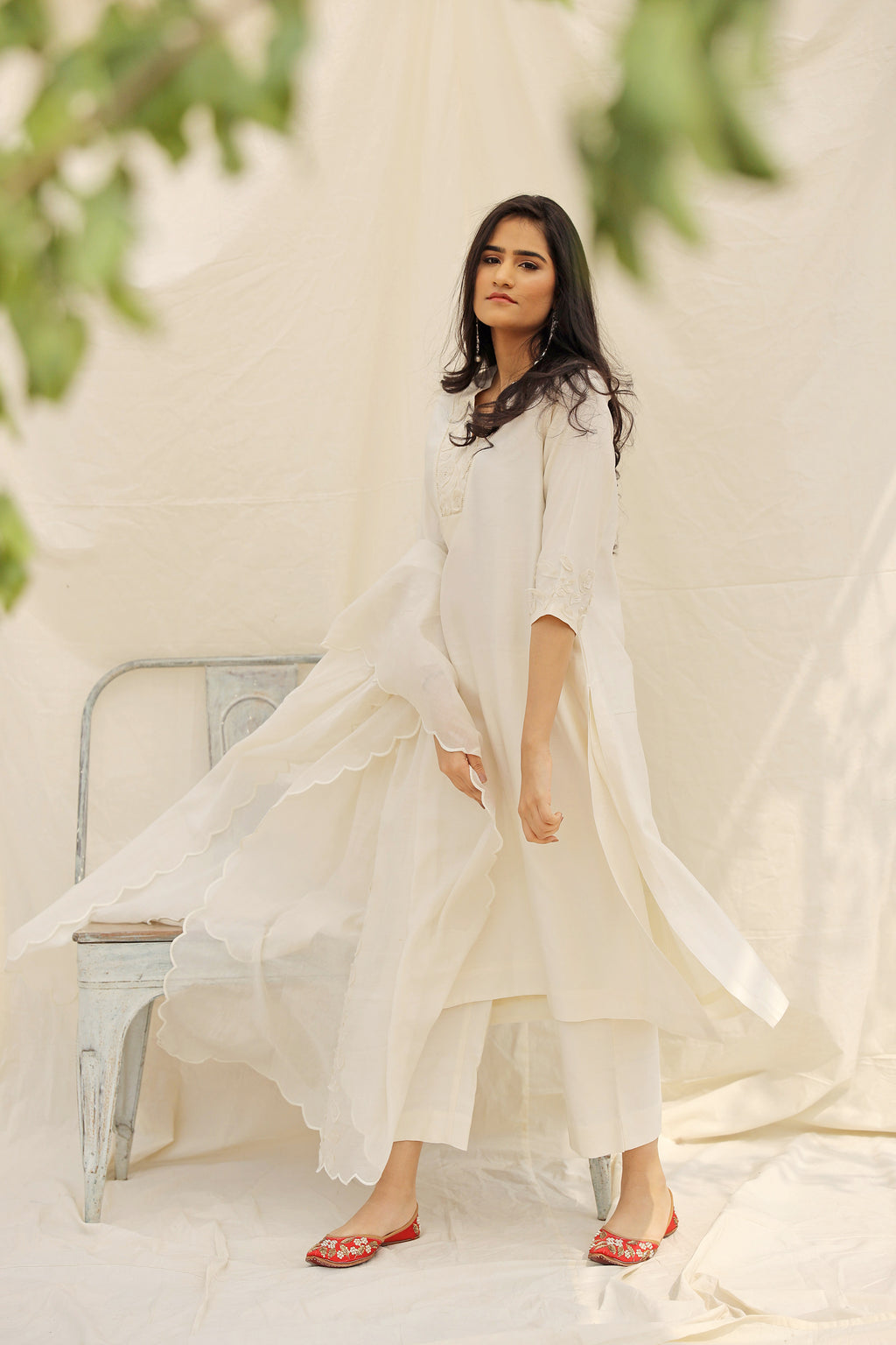 CHANDERI BLOSSOM KURTA SET