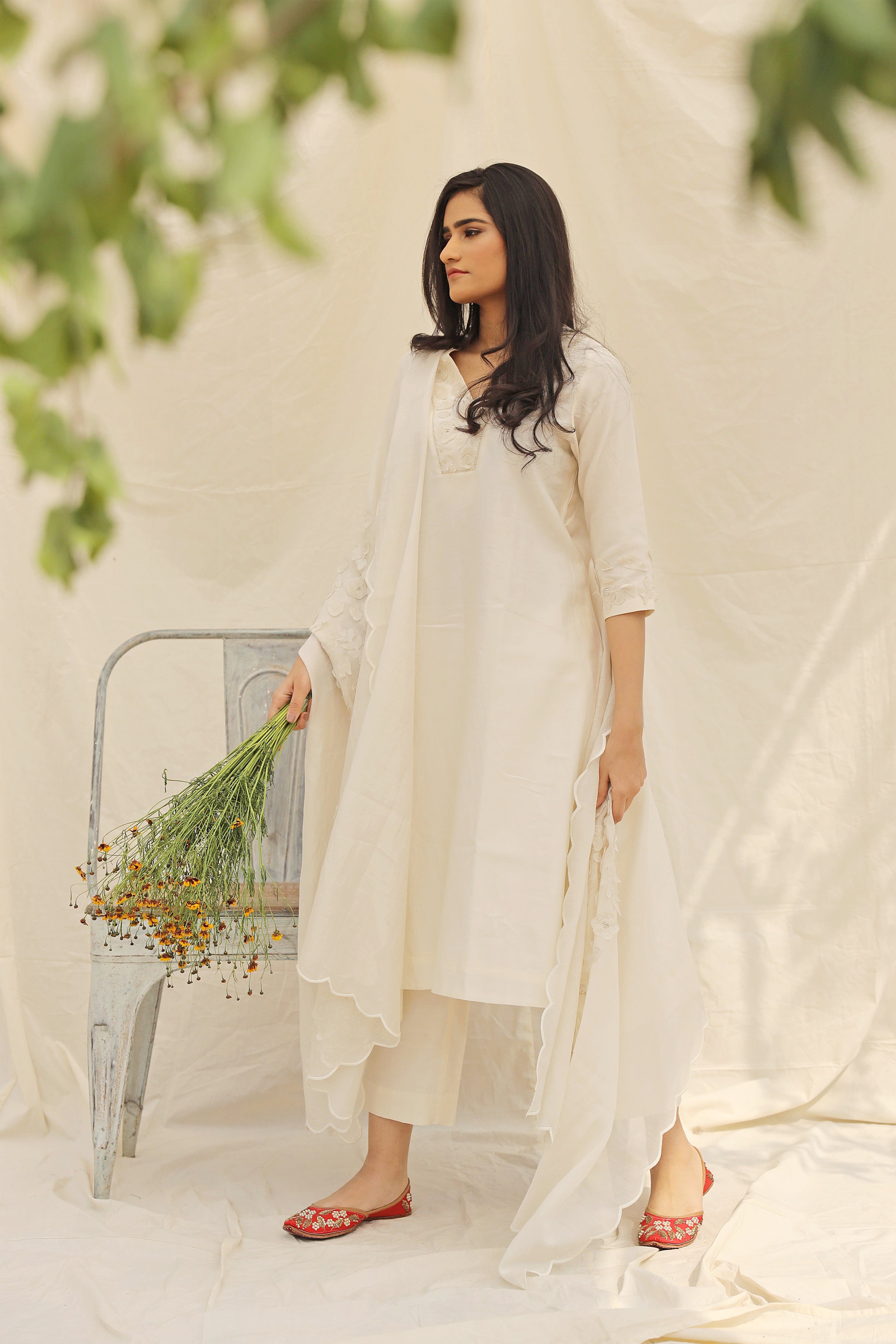 CHANDERI BLOSSOM KURTA SET