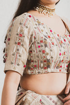 BEIGE HAND EMBROIDERED LEHENGA