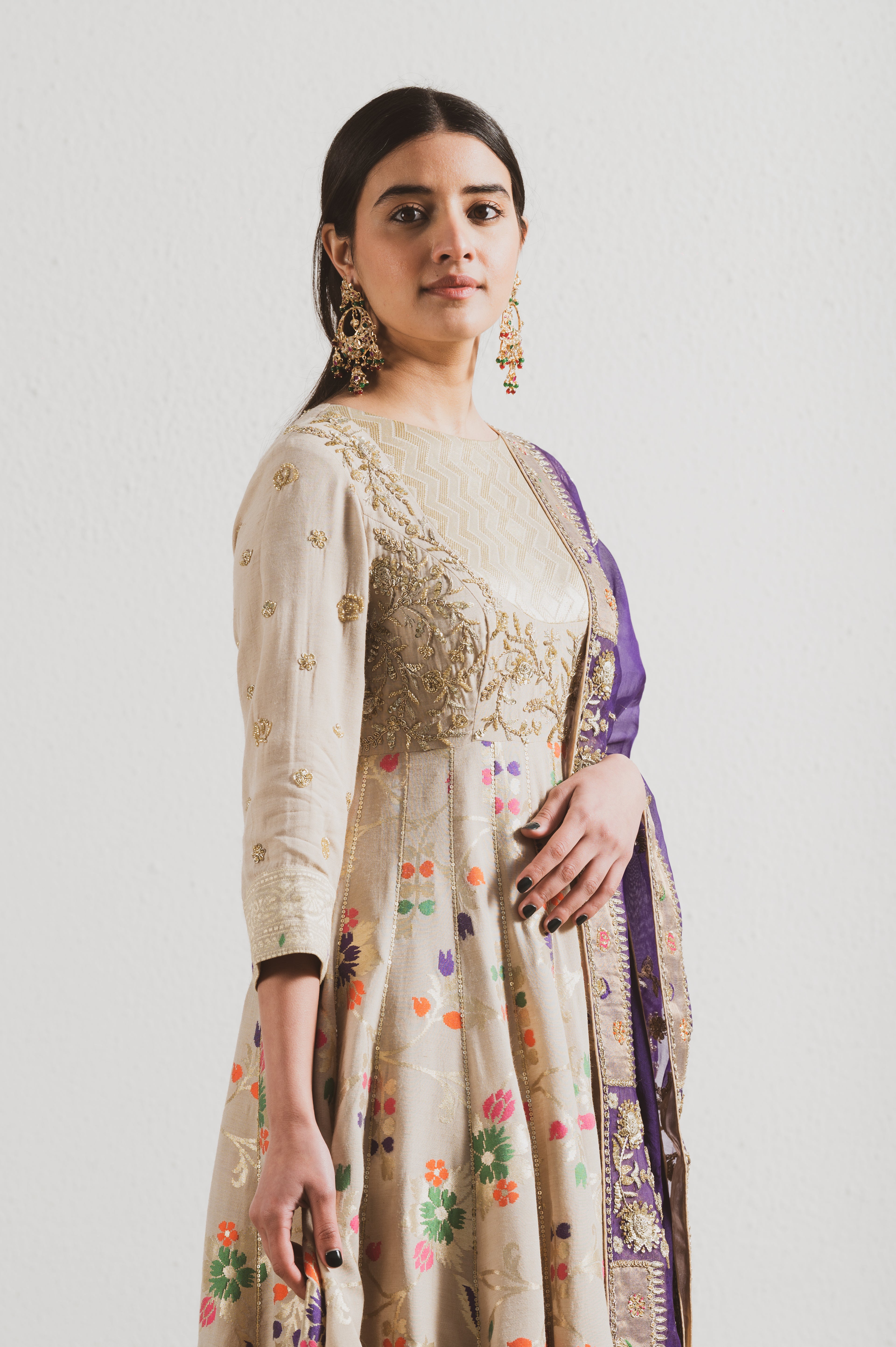 HAND EMBROIDERED ANARKALI SUIT