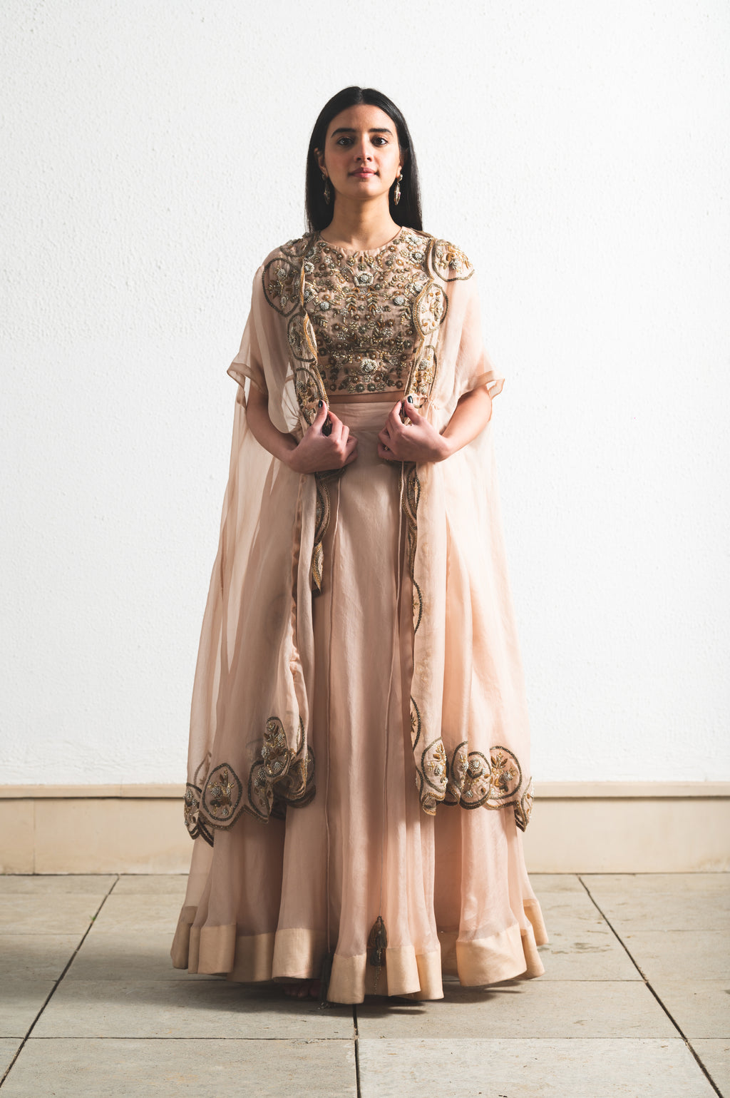 ORGANZA EMBROIDRED LEHENGA SET
