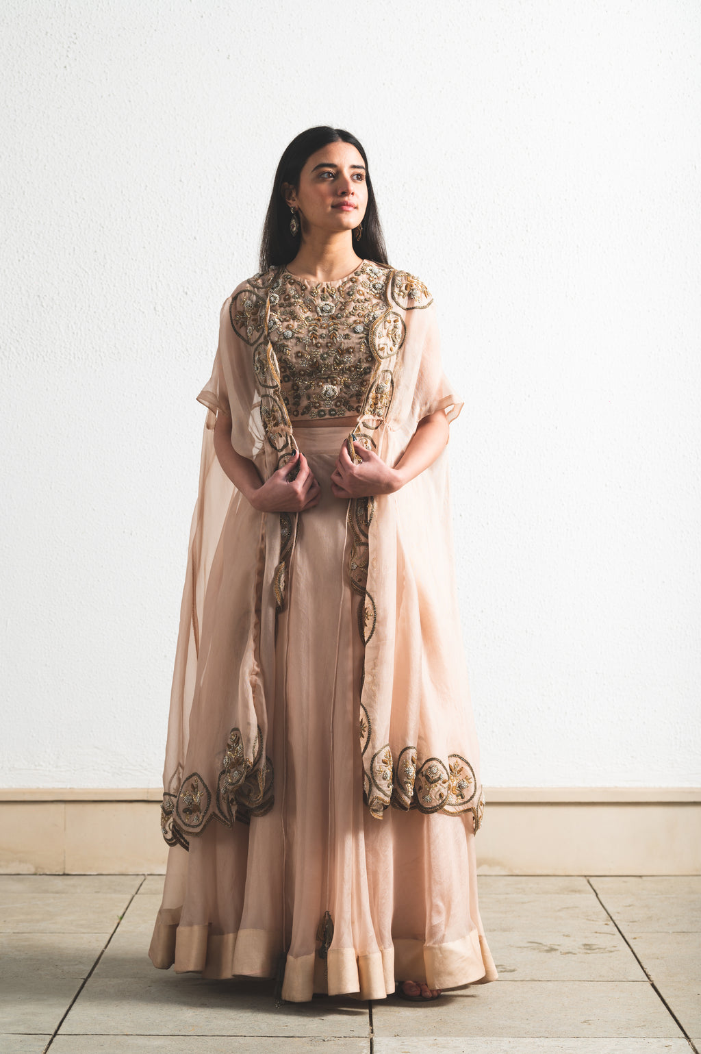 ORGANZA EMBROIDRED LEHENGA SET