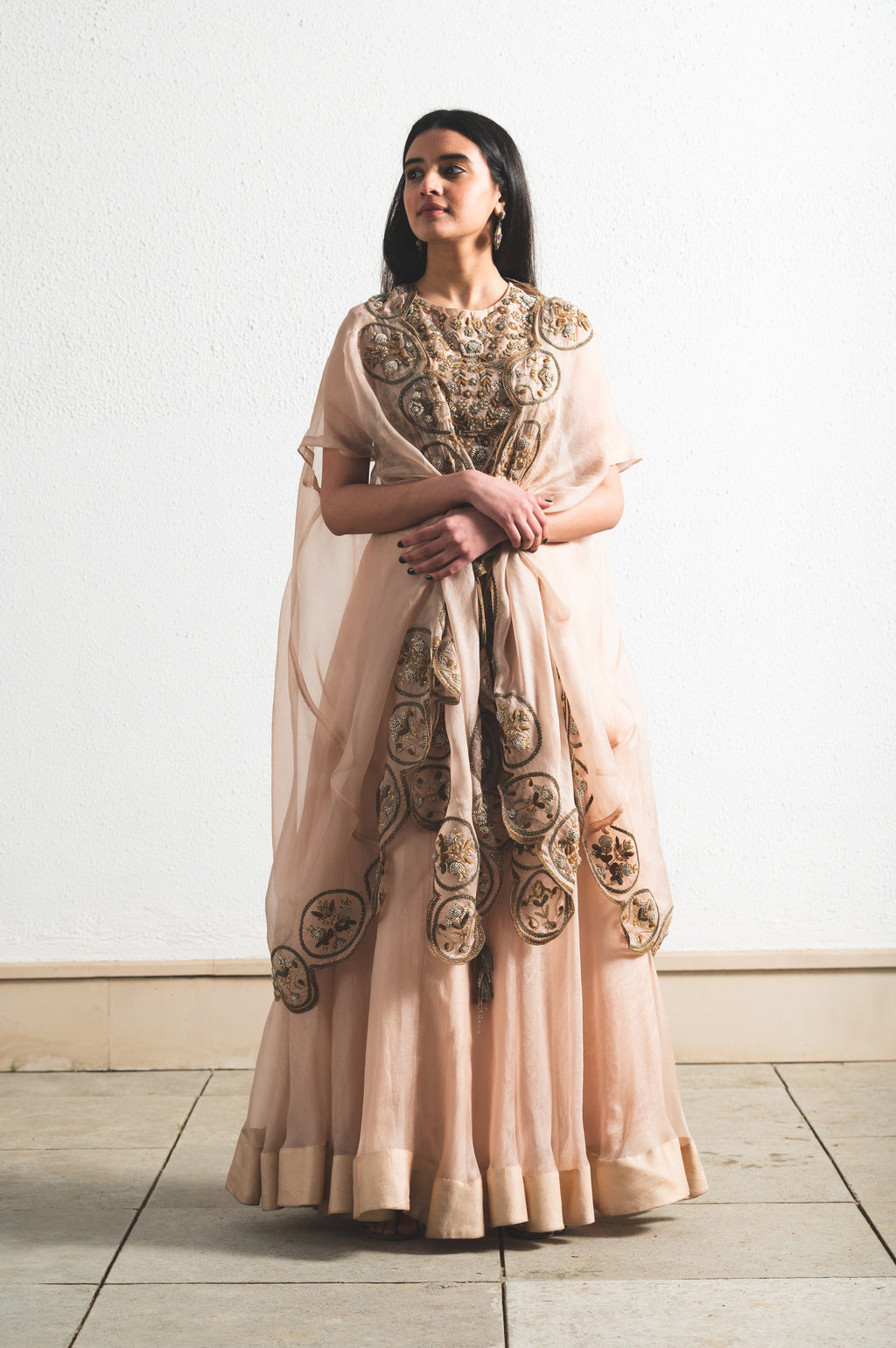 ORGANZA EMBROIDRED LEHENGA SET