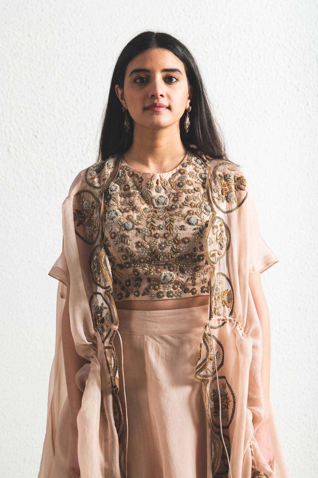 ORGANZA EMBROIDRED LEHENGA SET