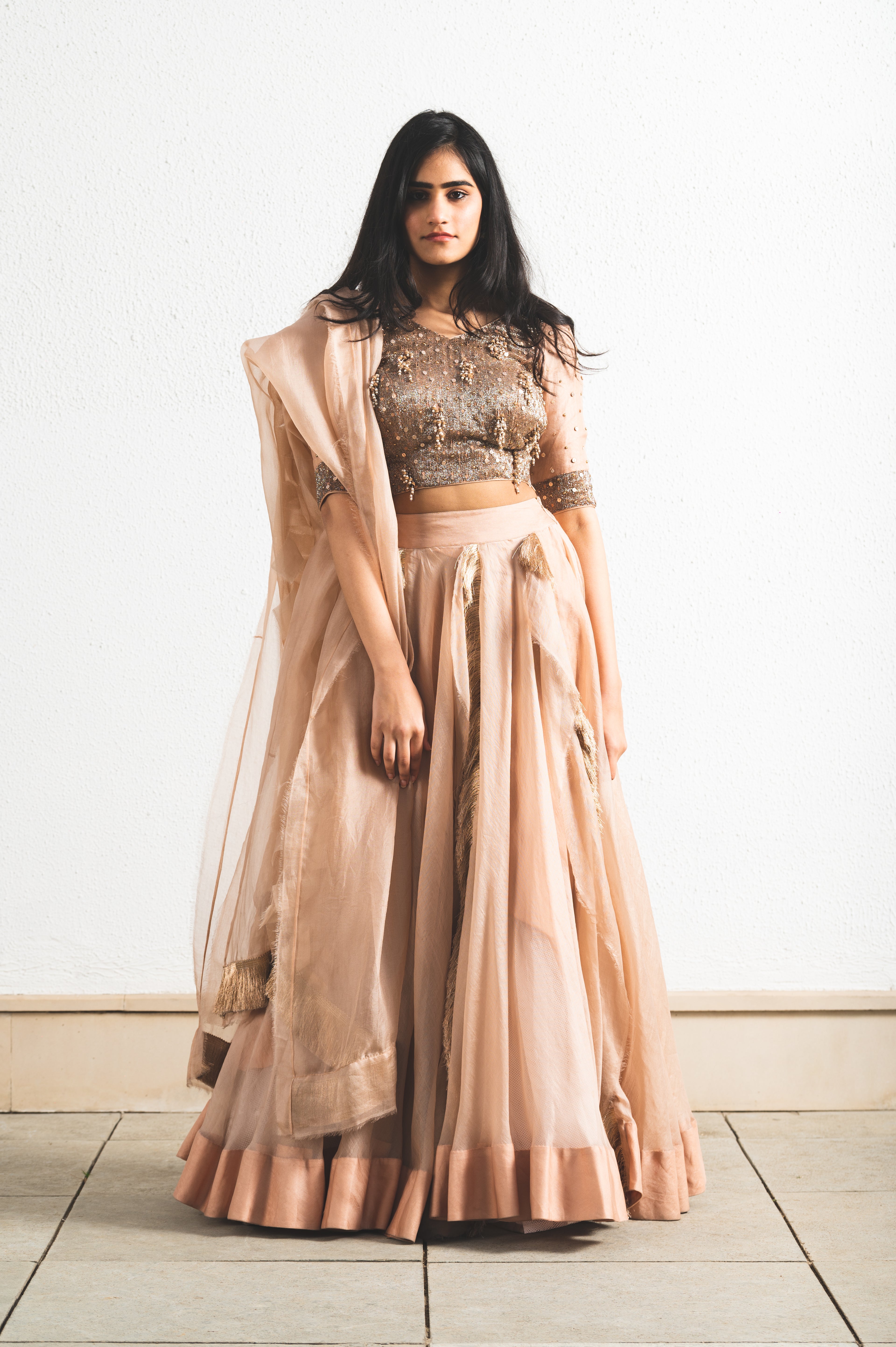 ORGANZA EMBROIDERED LEHENGA SET