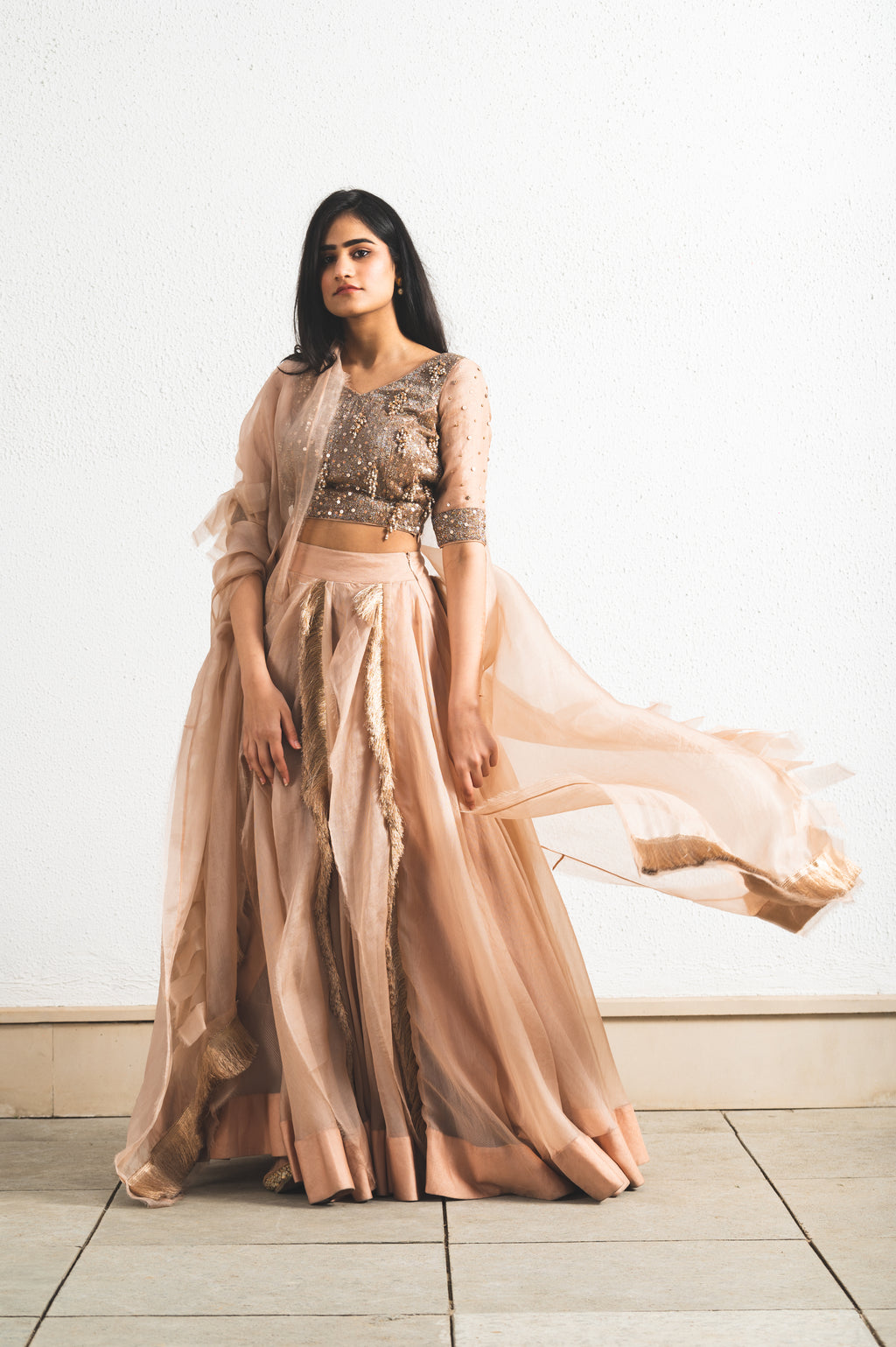 ORGANZA EMBROIDERED LEHENGA SET