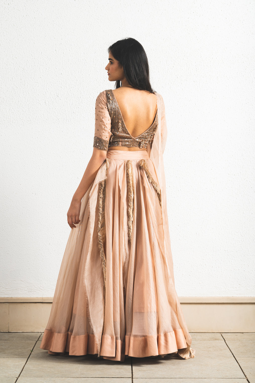 ORGANZA EMBROIDERED LEHENGA SET