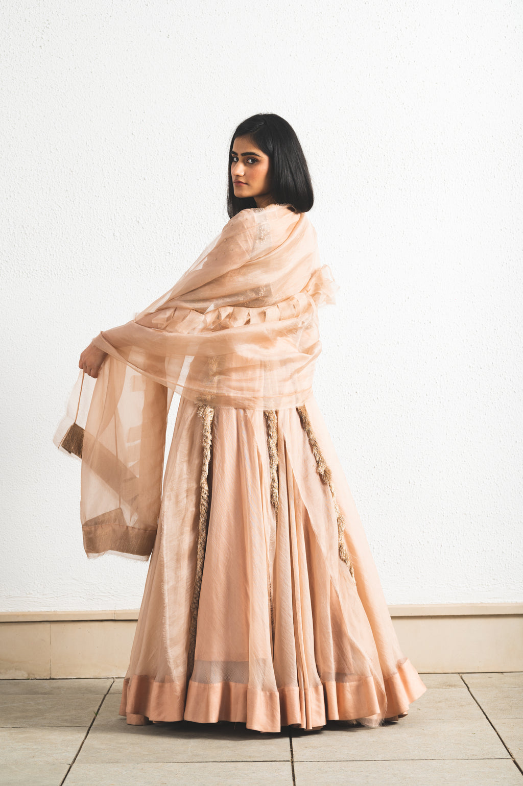 ORGANZA EMBROIDERED LEHENGA SET