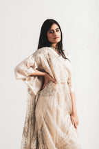 BEIGE EMBROIDERED SAREE