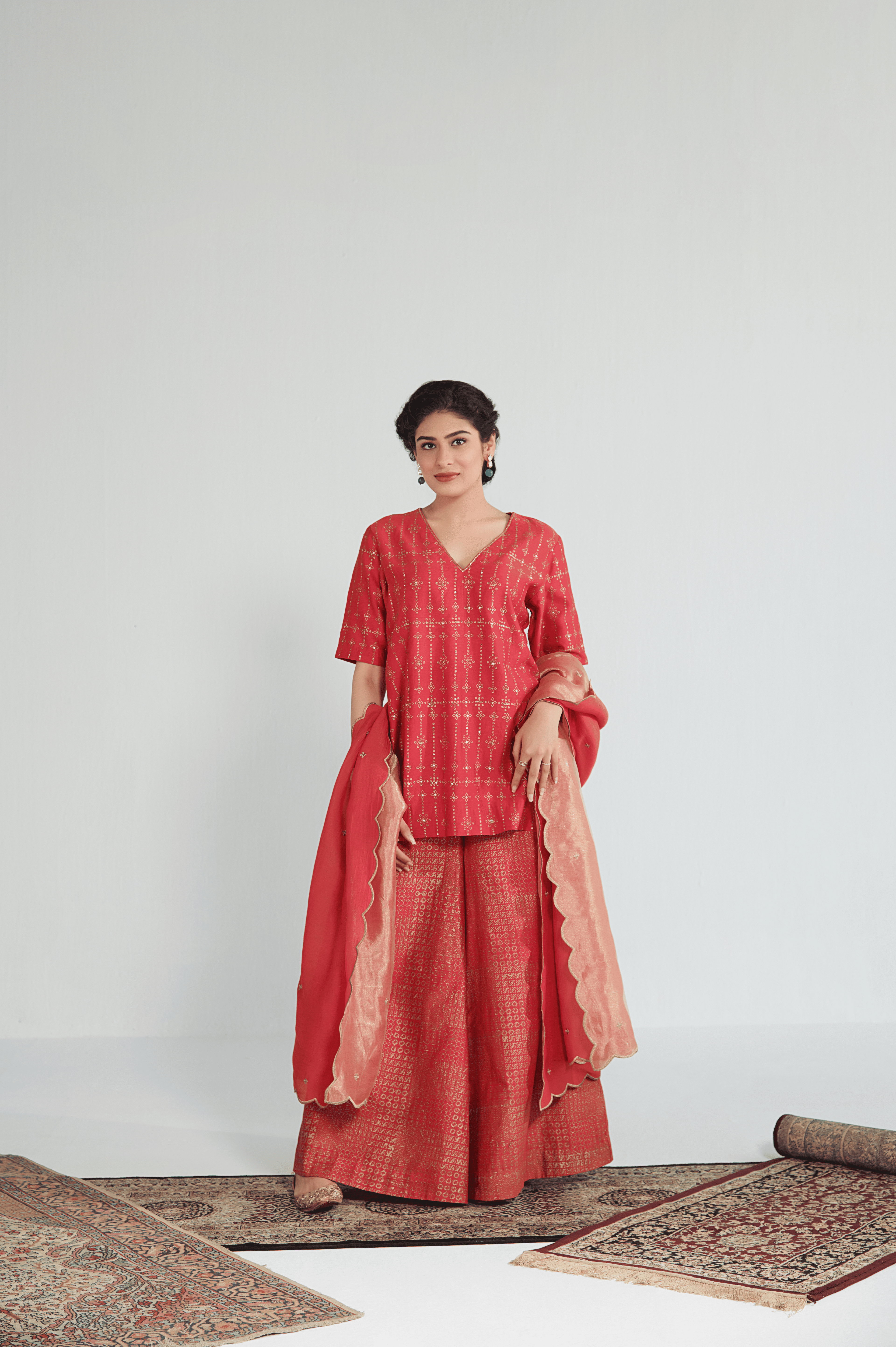 Gulnaar Chanderi Sharara Set