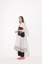 Black White Block Print Tie Dye Kurta Set