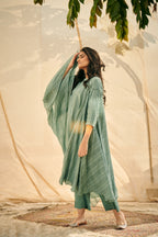 Teal Cotton Chanderi Suit Set