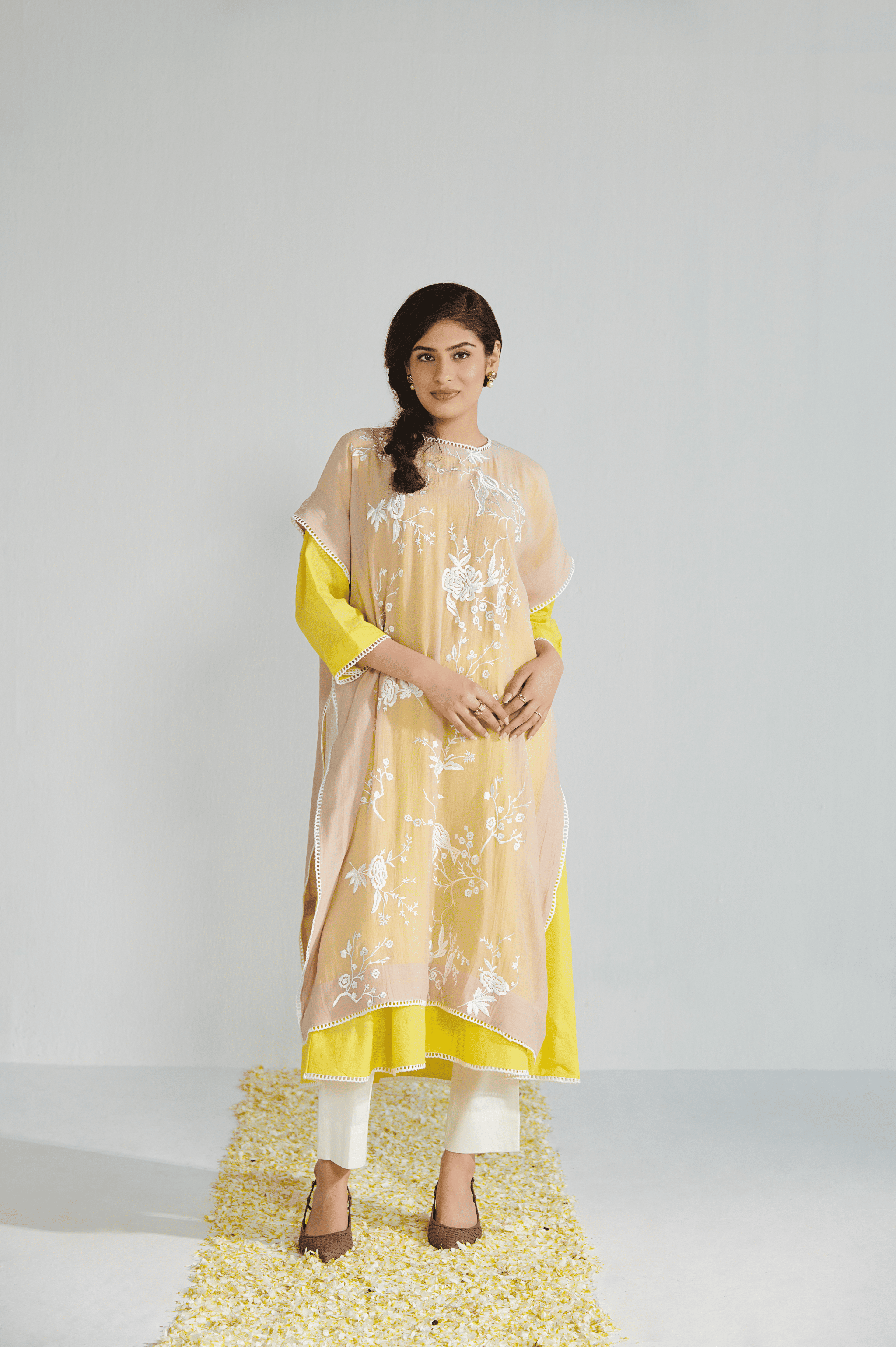 Noor Chanderi Cape Kurta Set