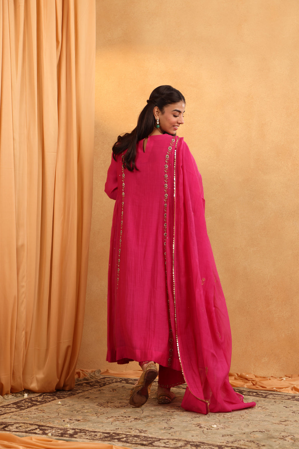 Magenta Chanderi Suit Set