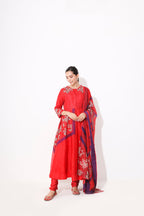 Red Purple Organza Anarkali
