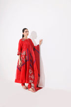 Red Purple Organza Anarkali