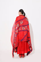 Red Purple Organza Anarkali