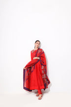 Red Purple Organza Anarkali