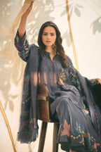 Blue Organza Sharara Set