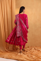 Magenta Silk Anarkali Set