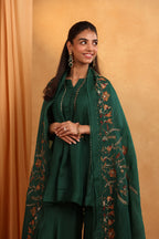 Bottle Green Organza Garara Set