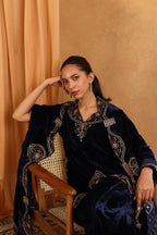 Purple Velvet Indo-Western Set