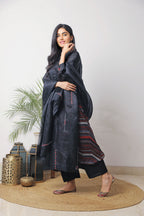 Black Organza Embroidered Kurta Set