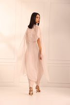 Powder Pink Organza Cape Set