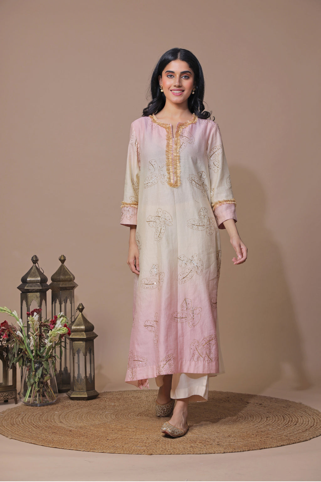 Tie Dye Block Print Kurta