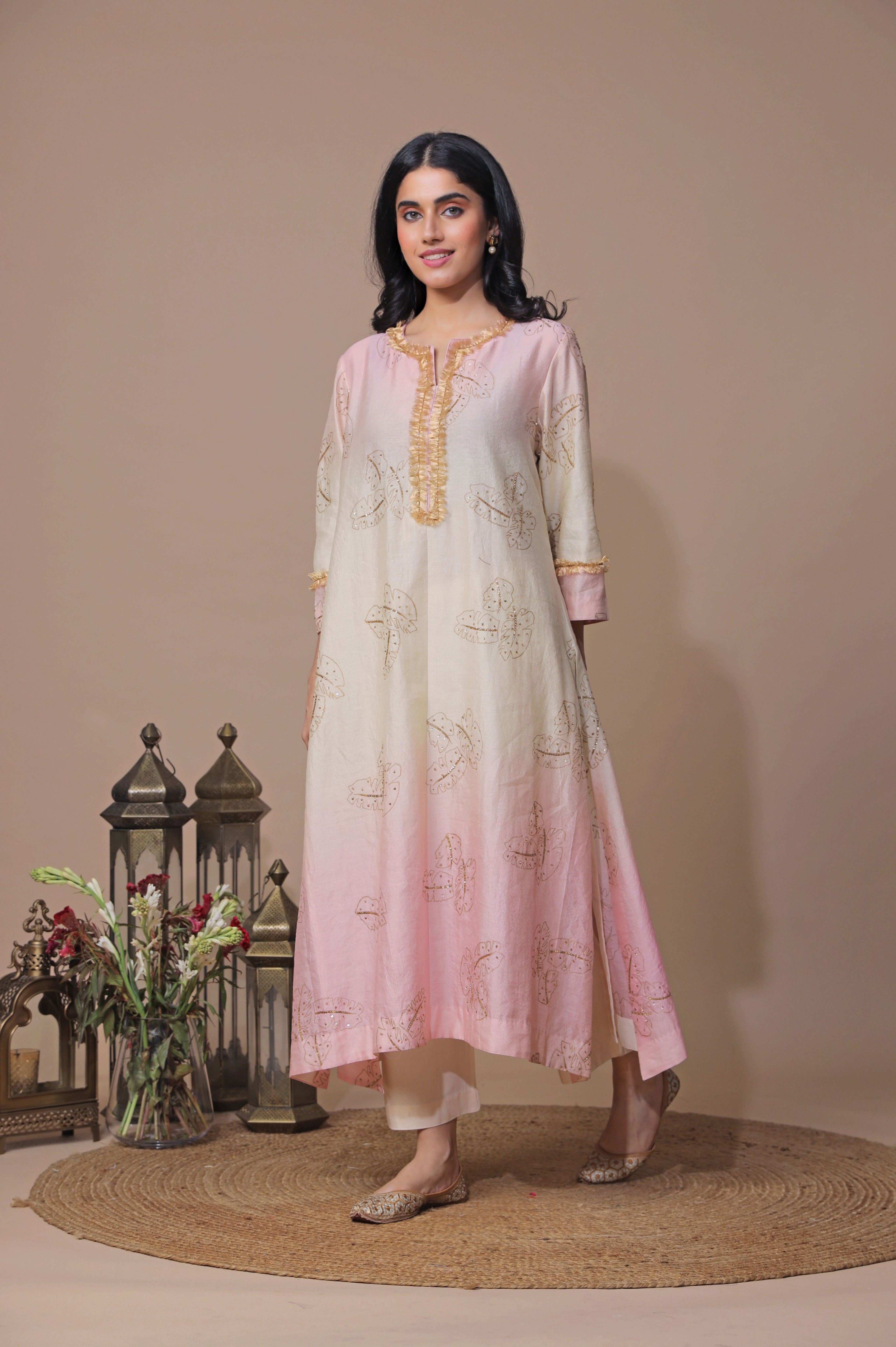Tie Dye Block Print Kurta