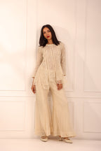 Off White Organza Sharara Set