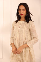 Off White Organza Sharara Set
