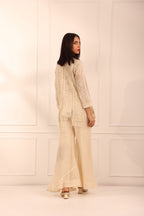Off White Organza Sharara Set